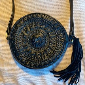Anthropologie Black Circle Bag